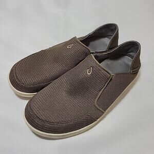 Olukai Nohea Mesh Loafers Shoes Mens Size 9.5 US 42.5 EU Brown Casual Slip On